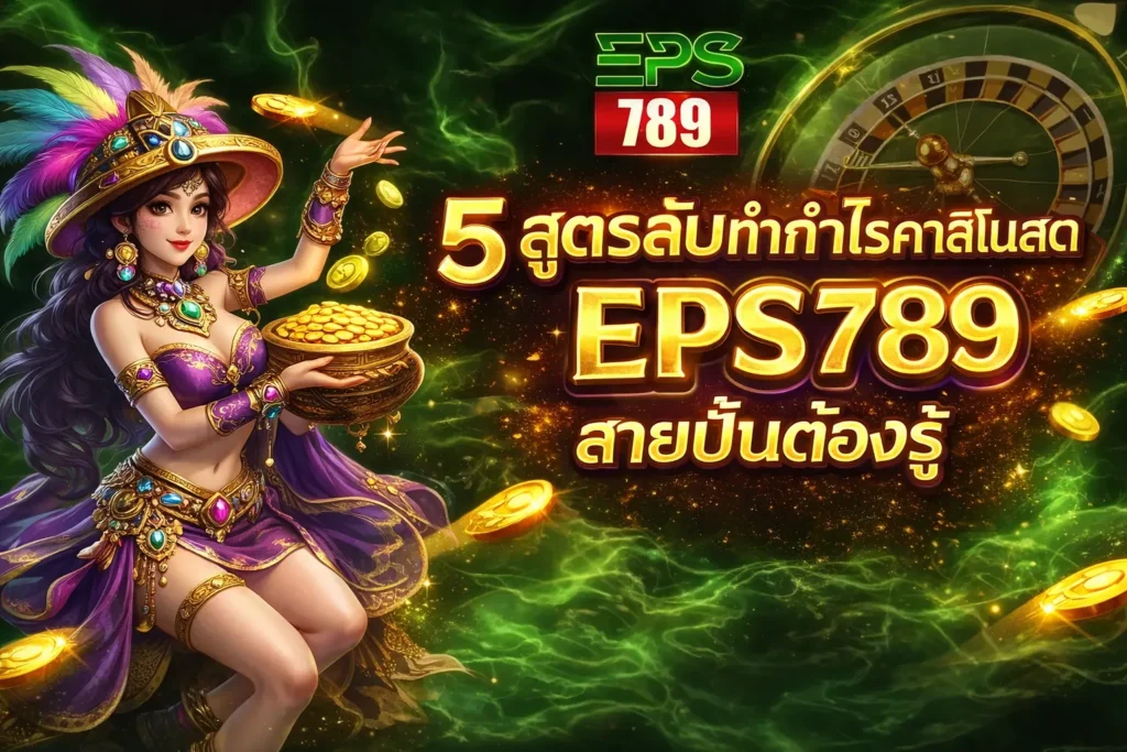 ค้นหาบทความเกี่ยวกับคาสิโนสดมีดีลเลอร์ข้าง ๆ มากมายในร้านอาหารพร้อมข้อความโปรโมต “5 วิธีทำกำไรบาคาร่า” โทนสีเขียวทองสไตล์เว็บเดิมพันออนไลน์